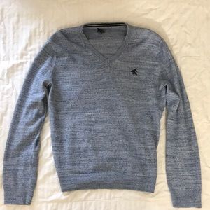 EXPRESS Men’s Blue Knit Deep V-Neck Sweater